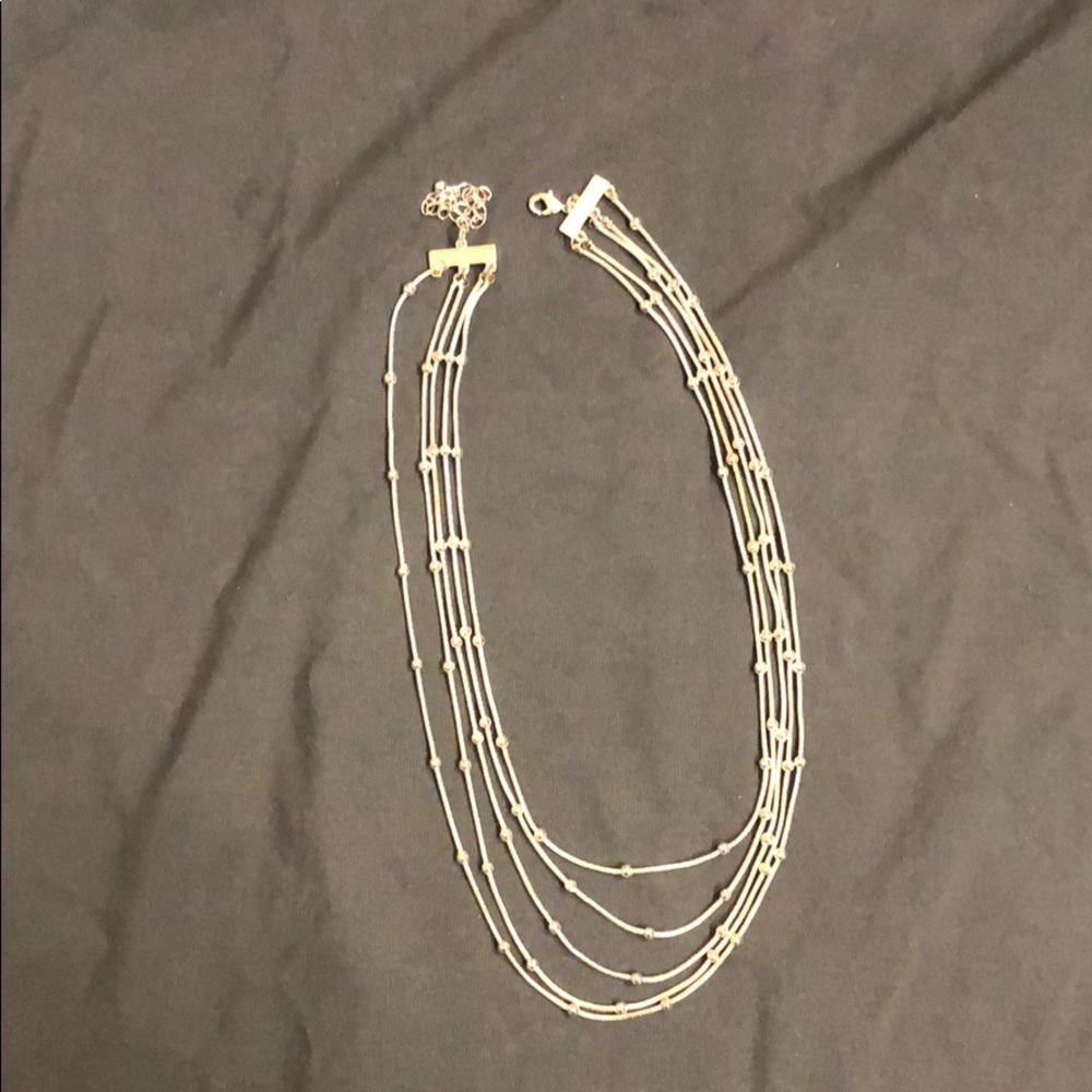 Short 5 Strand Silver Necklace